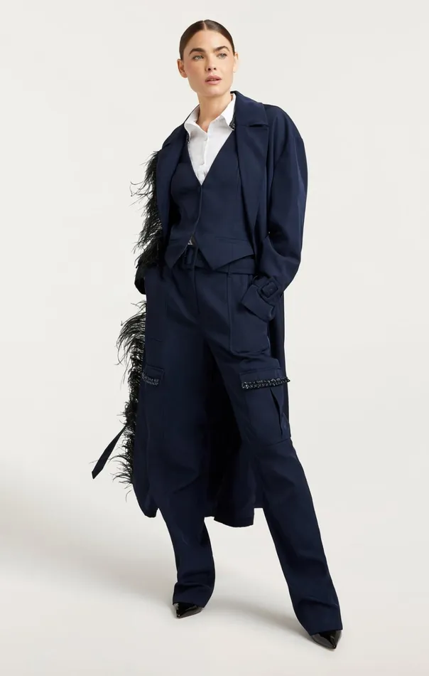 Women Cinq Sept Jackets and Blazers Tillie Trench Navyblack