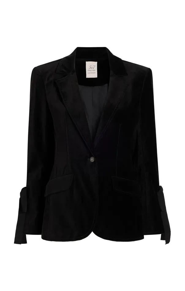 Women Cinq Sept Jackets and Blazers Velvet Lou Blazer Black