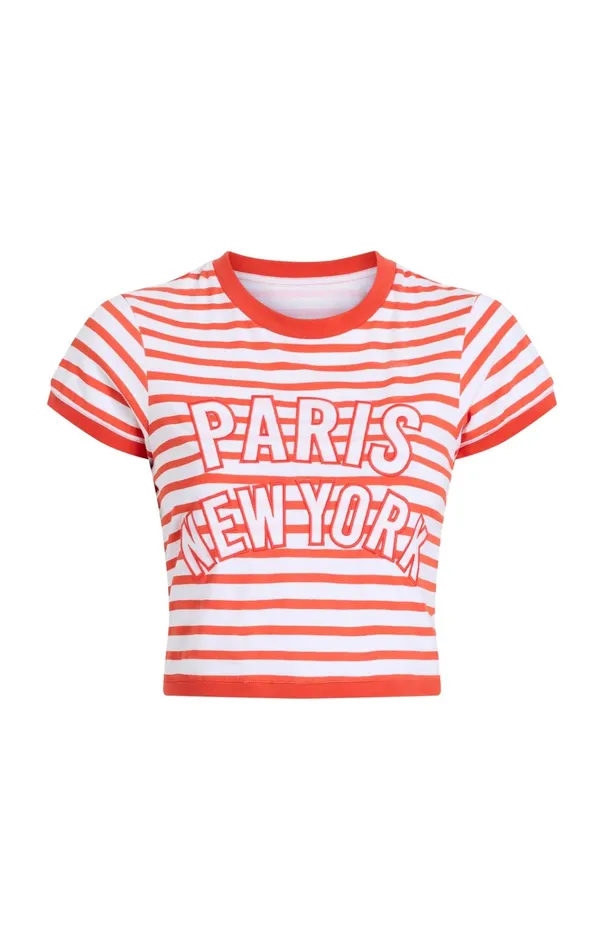 Women Cinq Sept Tops Becka Tee Whitecherry Tomato