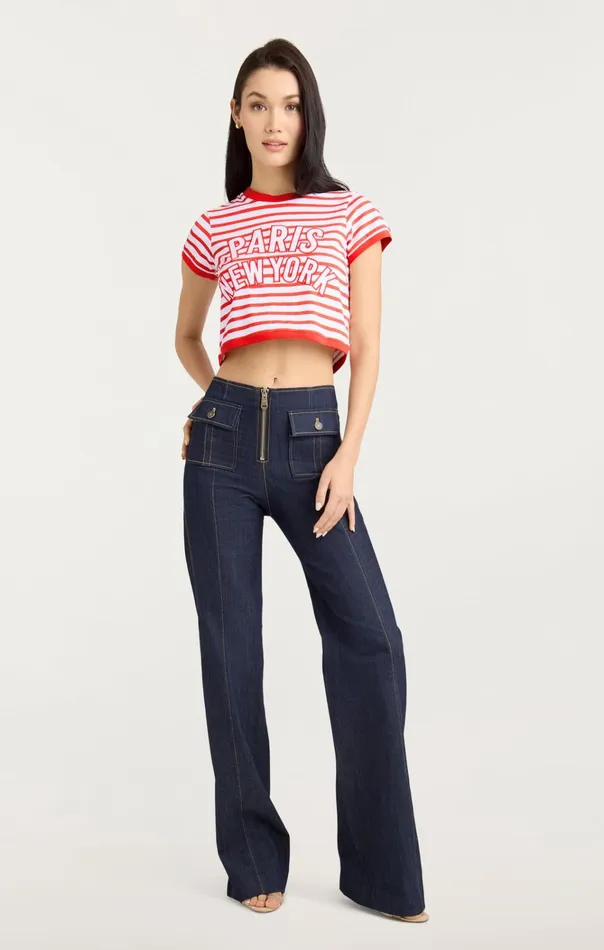 Women Cinq Sept Tops Becka Tee Whitecherry Tomato