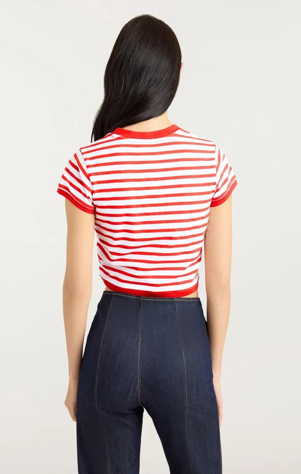 Women Cinq Sept Tops Becka Tee Whitecherry Tomato