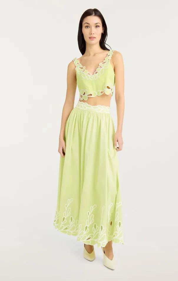 Women Cinq Sept Tops Bonnie Top Lime Kisswhite