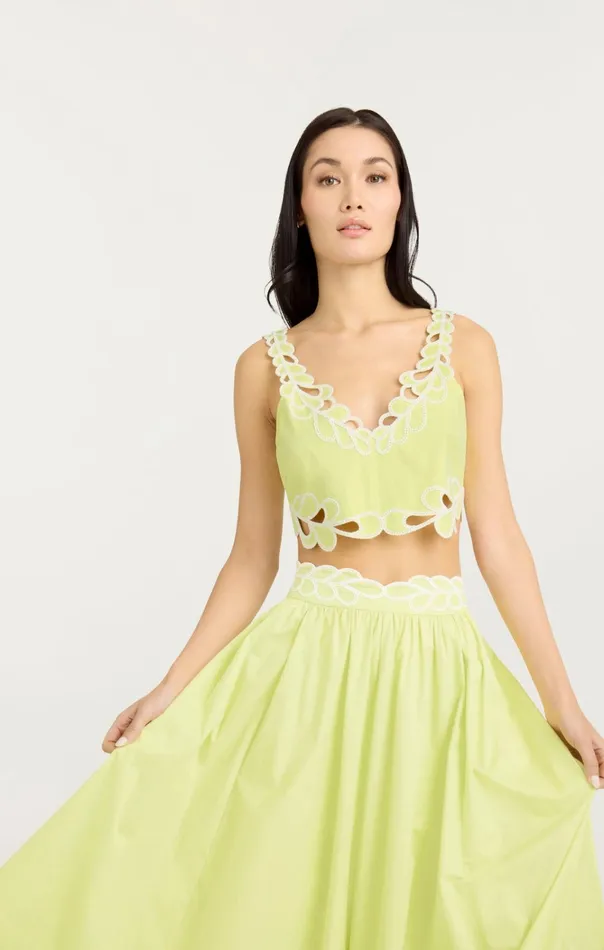 Women Cinq Sept Tops Bonnie Top Lime Kisswhite