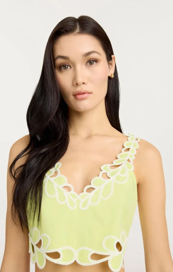 Women Cinq Sept Tops Bonnie Top Lime Kisswhite