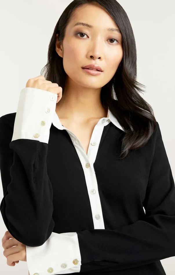 Women Cinq Sept Tops Jaden Top Blackwhite