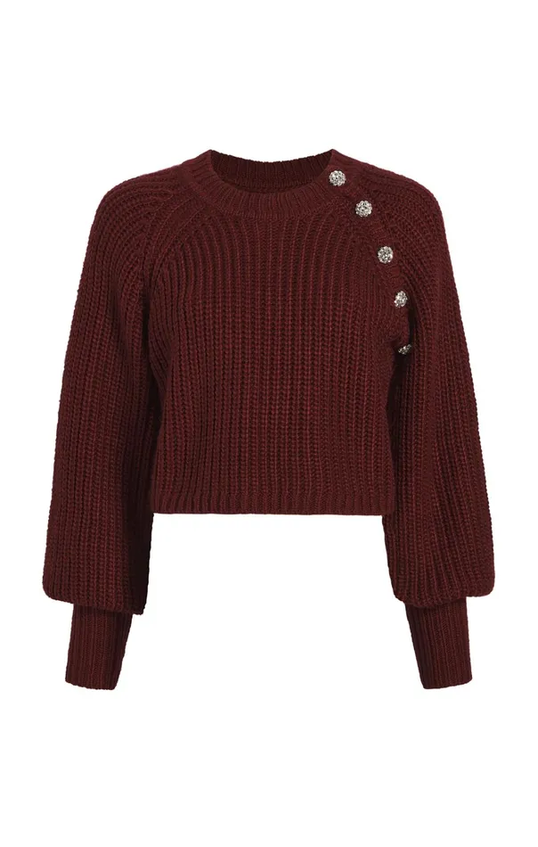 Women Cinq Sept Tops Keren Pullover Oxblood