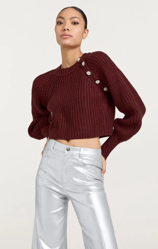 Women Cinq Sept Tops Keren Pullover Oxblood