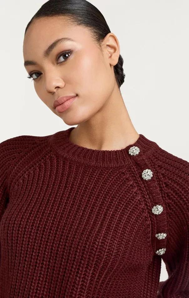 Women Cinq Sept Tops Keren Pullover Oxblood