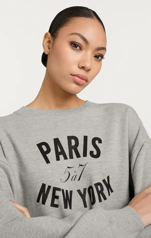 Women Cinq Sept Tops Paris New York Brandy Pullover Heather Greyblack
