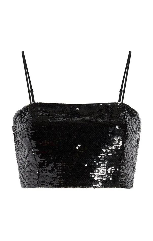 Women Cinq Sept Tops Sequin Nikki Top Black