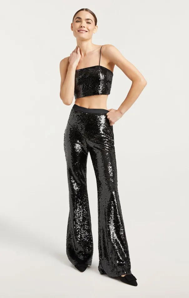 Women Cinq Sept Tops Sequin Nikki Top Black
