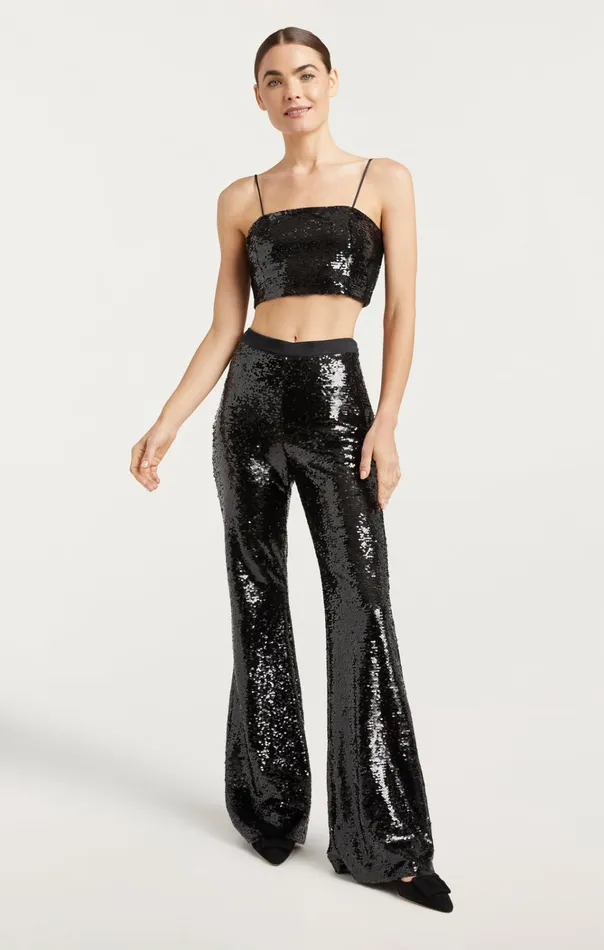 Women Cinq Sept Tops Sequin Nikki Top Black