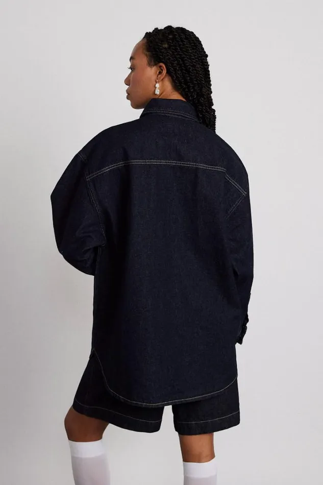 Women Coords Damson Madder Nova Oversized Shacket 8211 Indigo