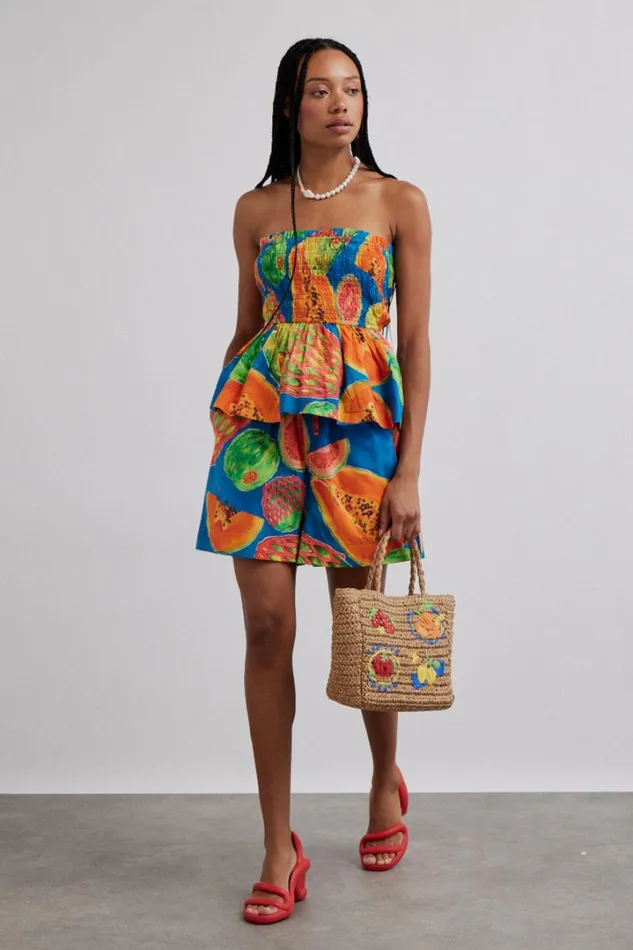 Women Coords Damson Madder Pull On Shorts 8211 Papaya Print
