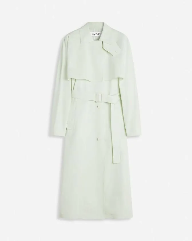 Women Coats and Jackets Lanvin Cotton Trench Coat Off White