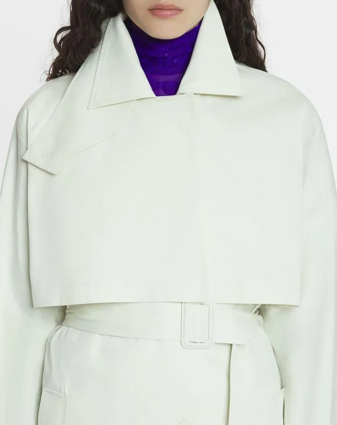 Women Coats and Jackets Lanvin Cotton Trench Coat Off White Women Coats and Jackets Lanvin Cotton Trench Coat Off White
