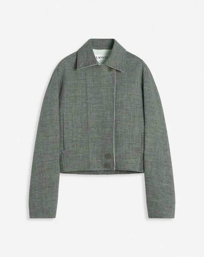 Women Coats and Jackets Lanvin Linen Jacket Heather Grey