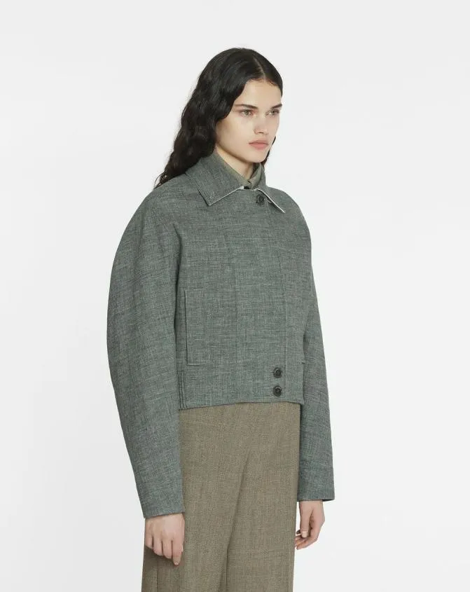 Women Coats and Jackets Lanvin Linen Jacket Heather Grey Women Coats and Jackets Lanvin Linen Jacket Heather Grey