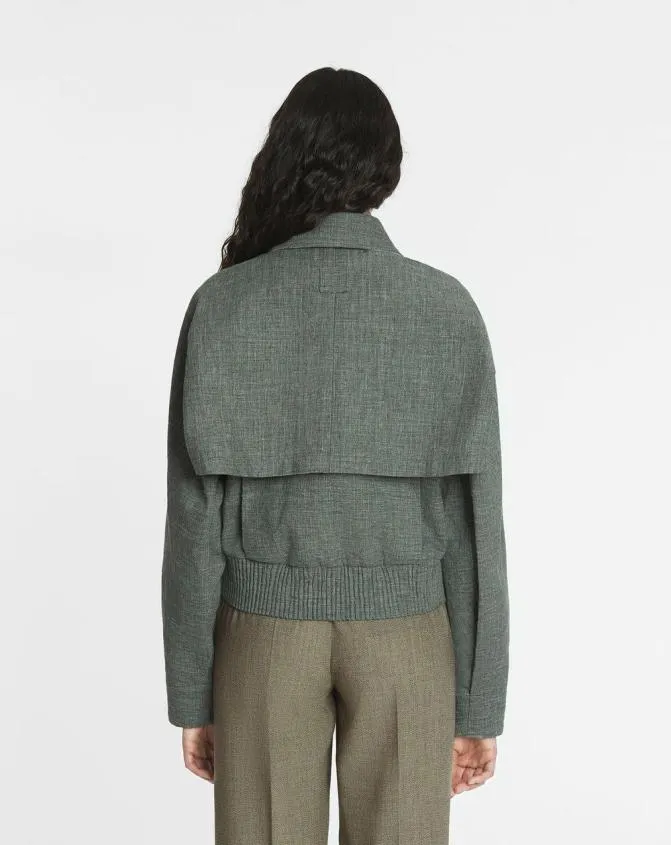 Women Coats and Jackets Lanvin Linen Jacket Heather Grey Women Coats and Jackets Lanvin Linen Jacket Heather Grey