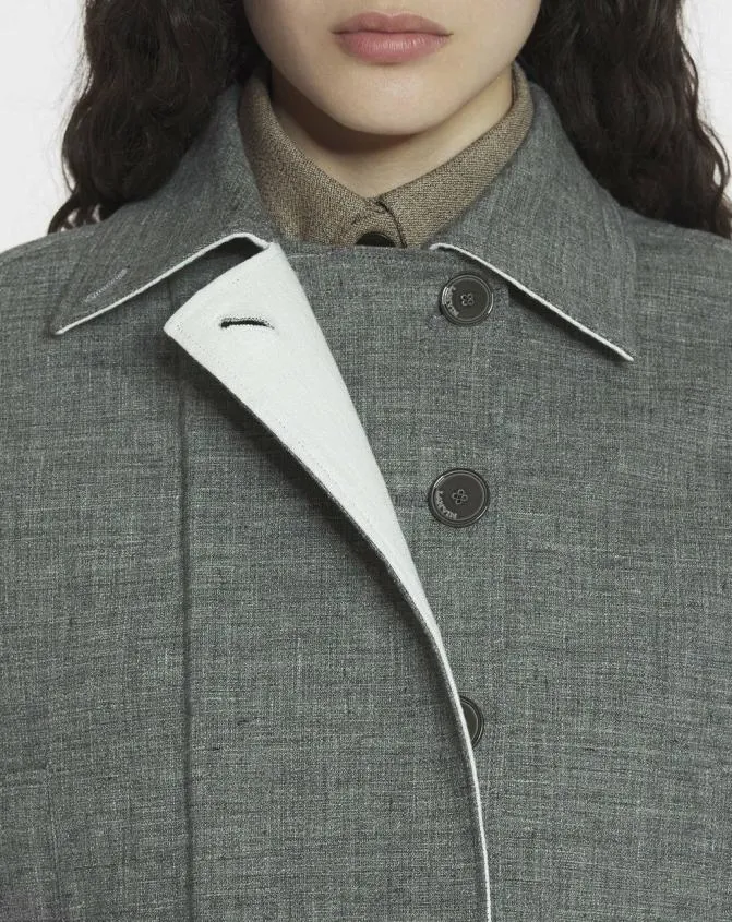 Women Coats and Jackets Lanvin Linen Jacket Heather Grey Women Coats and Jackets Lanvin Linen Jacket Heather Grey