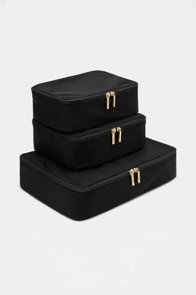 Women Cosmetic Bags Seed Heritage Packing Cubes 3PK Black