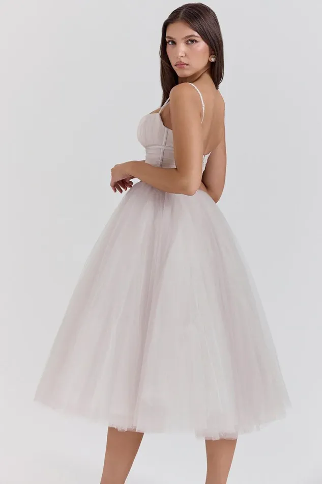 Women Countess French Dove Tulle Midi Dress House Of CB Dresses Women Countess French Dove Tulle Midi Dress House Of CB Dresses