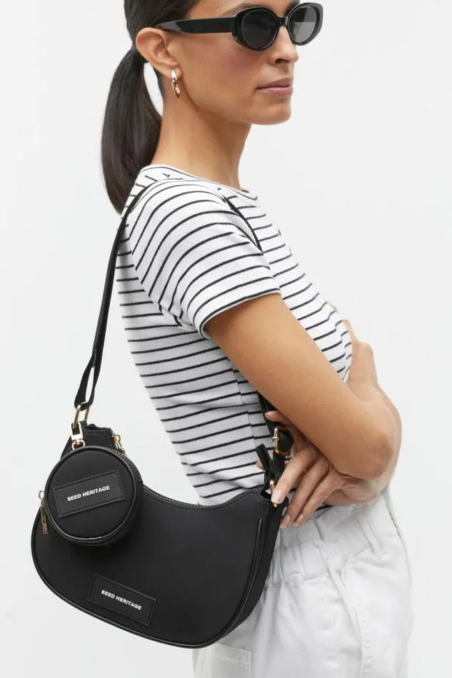 Women Cross Body Seed Heritage Seed Essential Logo Crossbody Bag Black