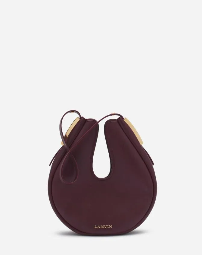 Women Crossbody Bags and Shoulder Bags Lanvin Hobo Cymbal Leather Bag Burgundy Women Crossbody Bags and Shoulder Bags Lanvin Hobo Cymbal Leather Bag Burgundy