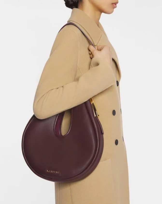 Women Crossbody Bags and Shoulder Bags Lanvin Hobo Cymbal Leather Bag Burgundy Women Crossbody Bags and Shoulder Bags Lanvin Hobo Cymbal Leather Bag Burgundy