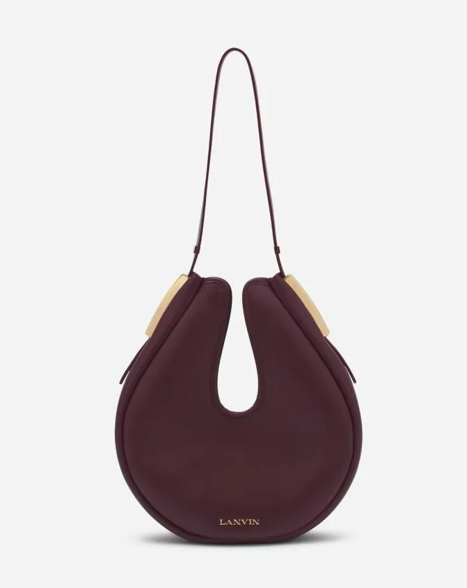 Women Crossbody Bags and Shoulder Bags Lanvin Hobo Cymbal Leather Bag Burgundy Women Crossbody Bags and Shoulder Bags Lanvin Hobo Cymbal Leather Bag Burgundy