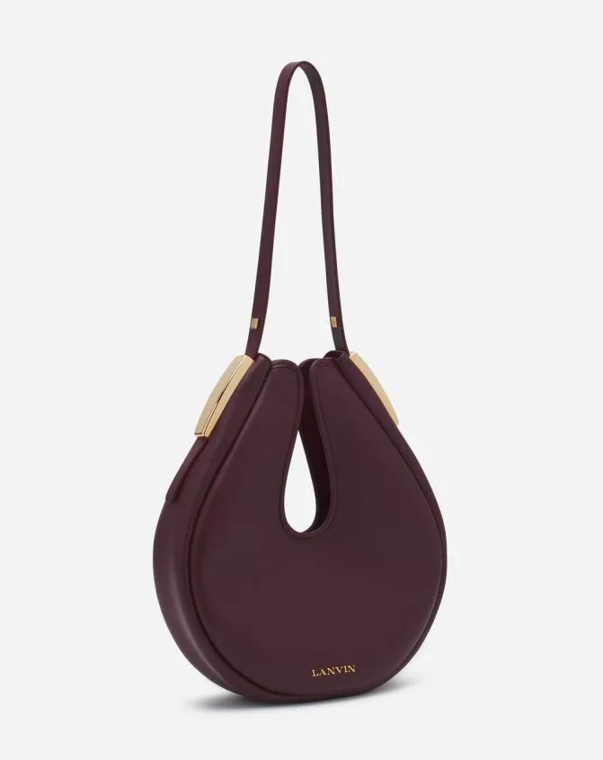 Women Crossbody Bags and Shoulder Bags Lanvin Hobo Cymbal Leather Bag Burgundy Women Crossbody Bags and Shoulder Bags Lanvin Hobo Cymbal Leather Bag Burgundy