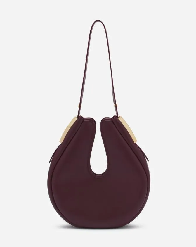 Women Crossbody Bags and Shoulder Bags Lanvin Hobo Cymbal Leather Bag Burgundy Women Crossbody Bags and Shoulder Bags Lanvin Hobo Cymbal Leather Bag Burgundy
