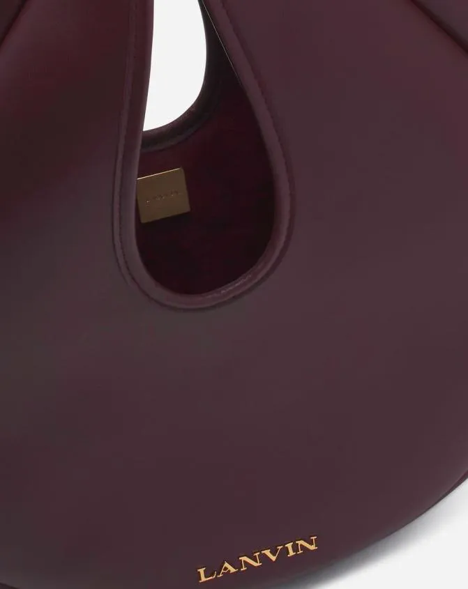 Women Crossbody Bags and Shoulder Bags Lanvin Hobo Cymbal Leather Bag Burgundy Women Crossbody Bags and Shoulder Bags Lanvin Hobo Cymbal Leather Bag Burgundy