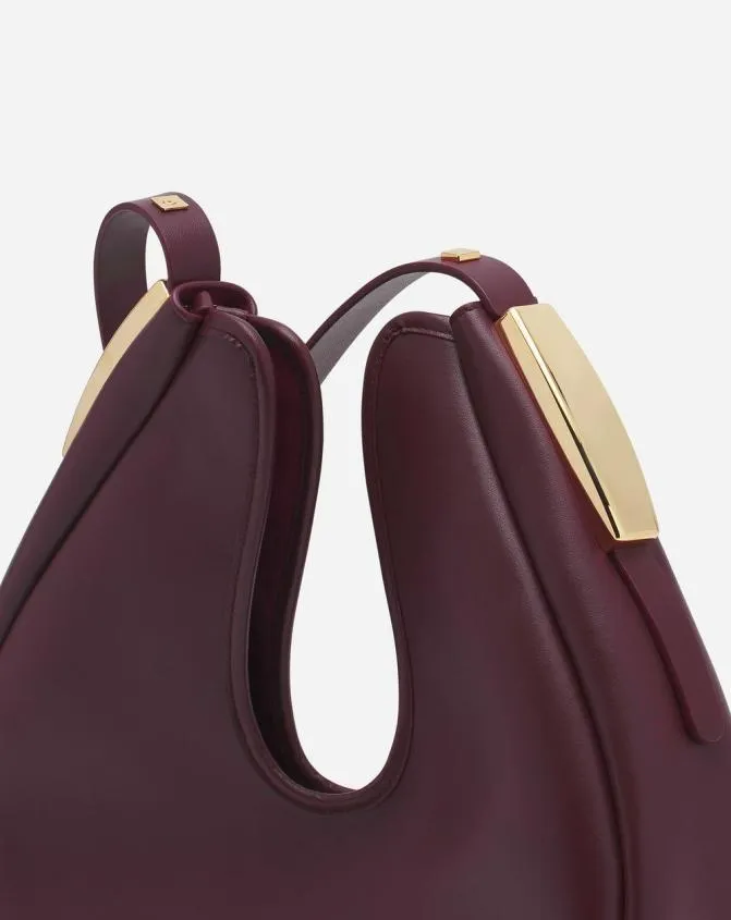 Women Crossbody Bags and Shoulder Bags Lanvin Hobo Cymbal Leather Bag Burgundy Women Crossbody Bags and Shoulder Bags Lanvin Hobo Cymbal Leather Bag Burgundy