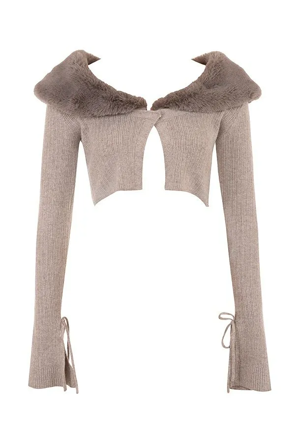 Women Dahlia Beige Cashmere Cardigan House Of CB Tops