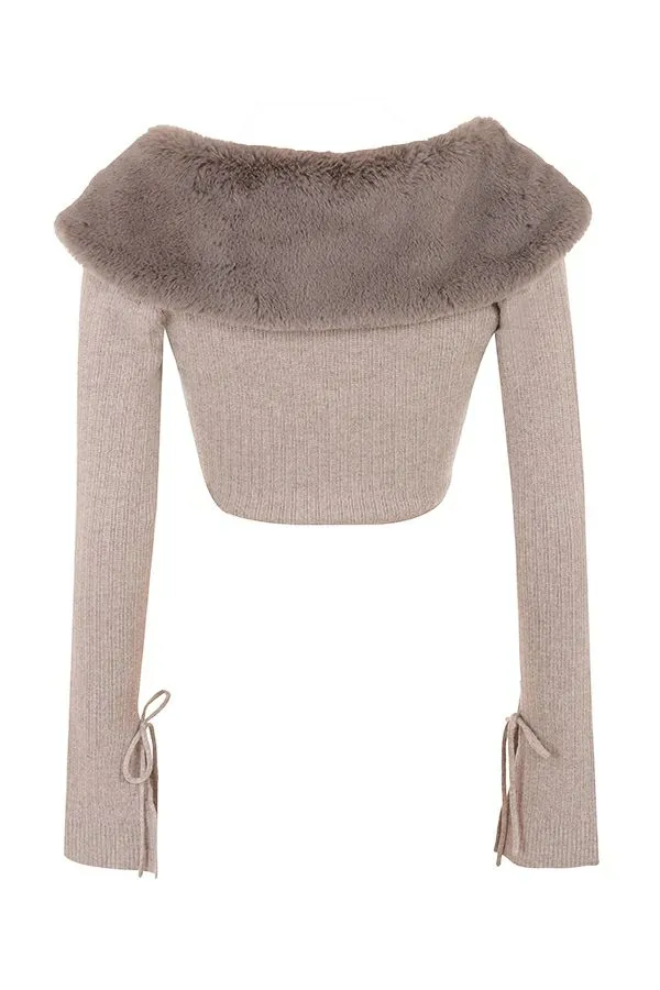 Women Dahlia Beige Cashmere Cardigan House Of CB Tops