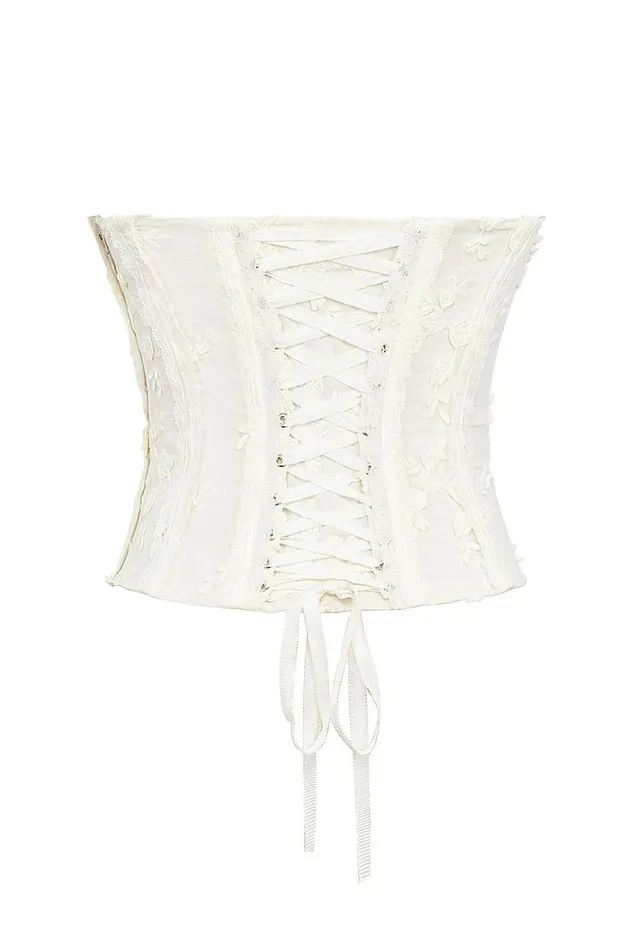 Women Dakota Vintage Ivory Embroidered Strapless Corset House Of CB Corsets Women Dakota Vintage Ivory Embroidered Strapless Corset House Of CB Corsets