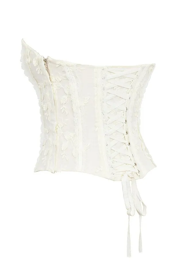 Women Dakota Vintage Ivory Embroidered Strapless Corset House Of CB Corsets Women Dakota Vintage Ivory Embroidered Strapless Corset House Of CB Corsets