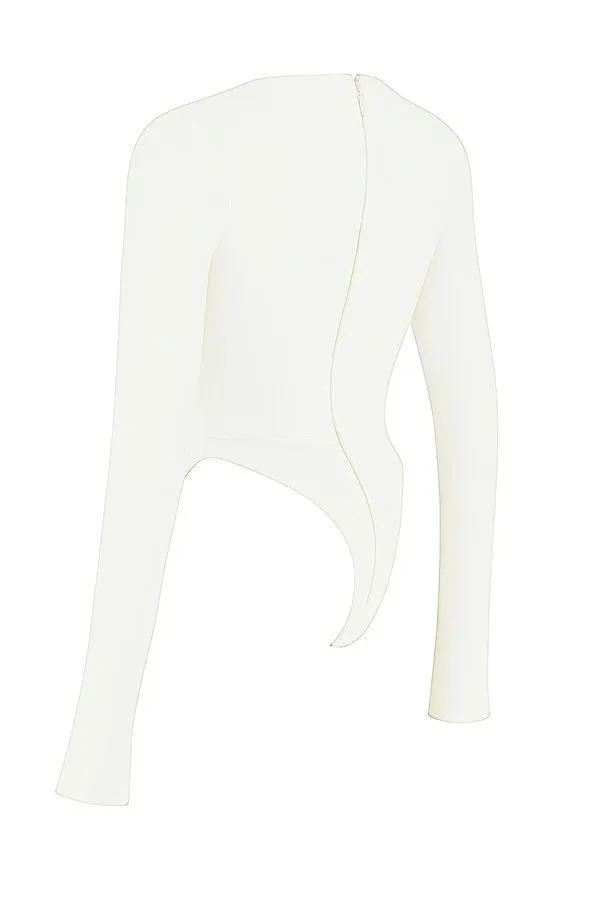 Women Danica White Cutout Bodysuit House Of CB Tops Women Danica White Cutout Bodysuit House Of CB Tops