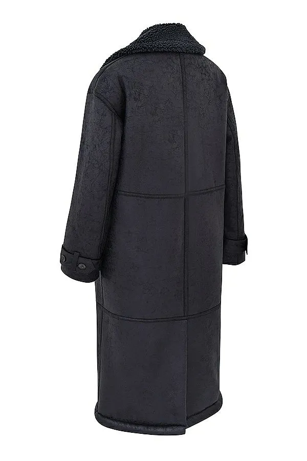 Women Deiji Grey Vegan Shearling Coat House Of CB Outerwear