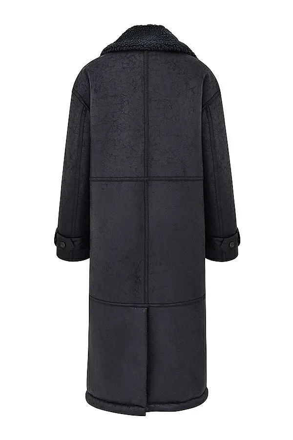 Women Deiji Grey Vegan Shearling Coat House Of CB Outerwear