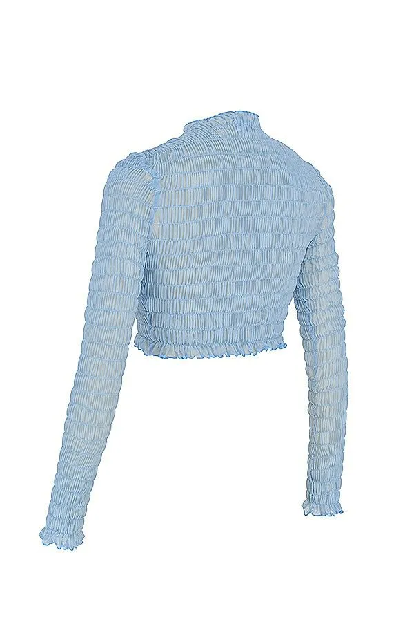 Women DELIGHT MISTRESS ROCKS POWDER BLUE SHIRRED CROP TOP House Of CB Tops Women DELIGHT MISTRESS ROCKS POWDER BLUE SHIRRED CROP TOP House Of CB Tops
