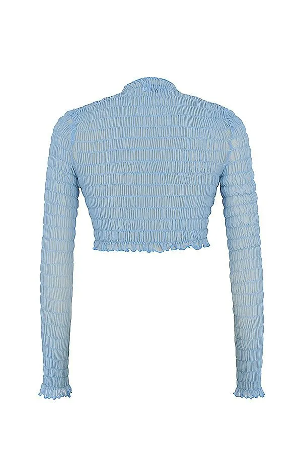 Women DELIGHT MISTRESS ROCKS POWDER BLUE SHIRRED CROP TOP House Of CB Tops Women DELIGHT MISTRESS ROCKS POWDER BLUE SHIRRED CROP TOP House Of CB Tops