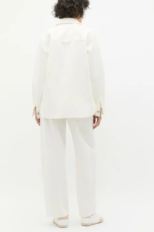 Women Denim Seed Heritage Denim Pocket Front Shirt Cloud Cream