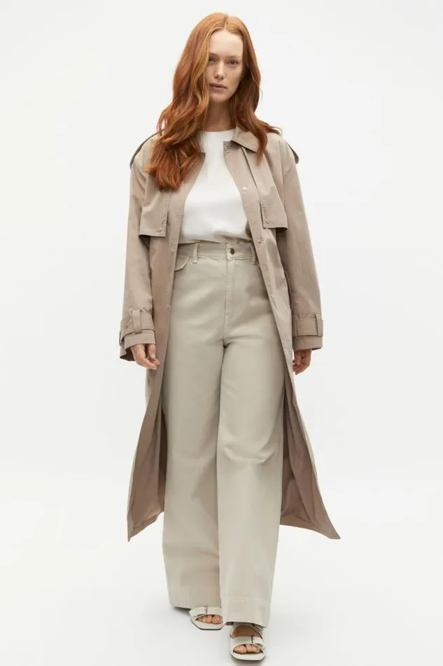 Women Denim Seed Heritage Denim Wide Leg Rigid Jean Oat