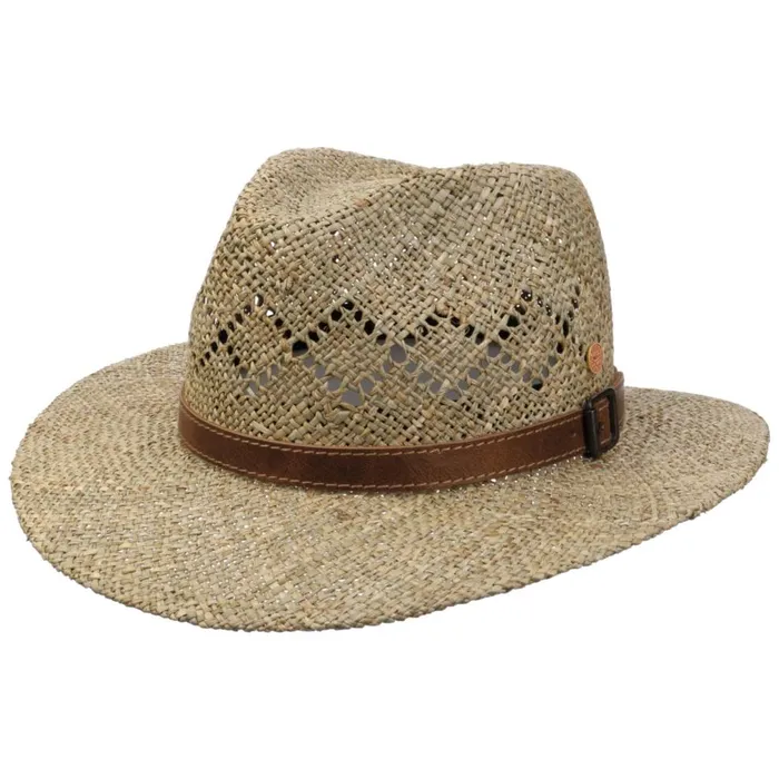 Women Desco Seagrass Straw Hat With Leather Strap Nature Mayser Traveler Hats