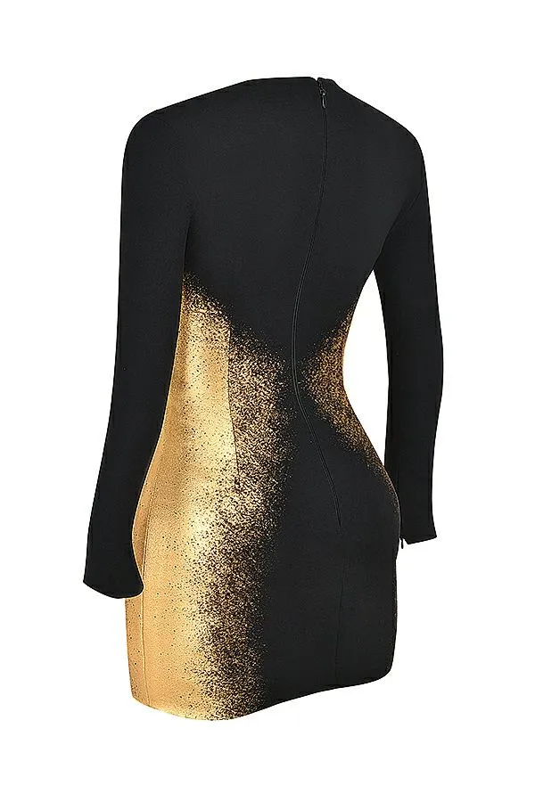Women Domenica Black and Gold Foil Print Mini Dress House Of CB Dresses Women Domenica Black and Gold Foil Print Mini Dress House Of CB Dresses