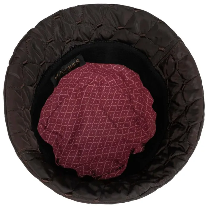 Women Doriet Bucket Fabric Hat With Quilted Pattern Brown Mayser Bucket Hats Women Doriet Bucket Fabric Hat With Quilted Pattern Brown Mayser Bucket Hats