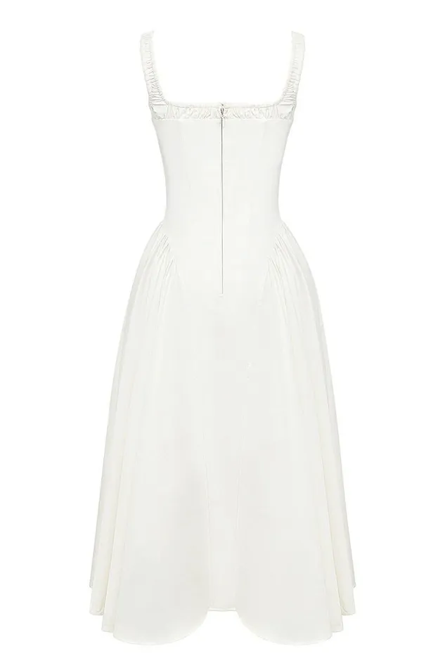 Women Dorothy White Cotton Midi Sundress House Of CB Dresses