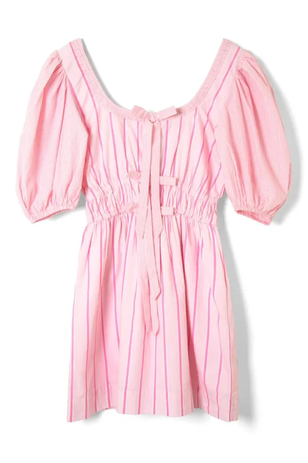 Women Dresses Damson Madder Amelie Mini Dress 8211 Pink Stripe